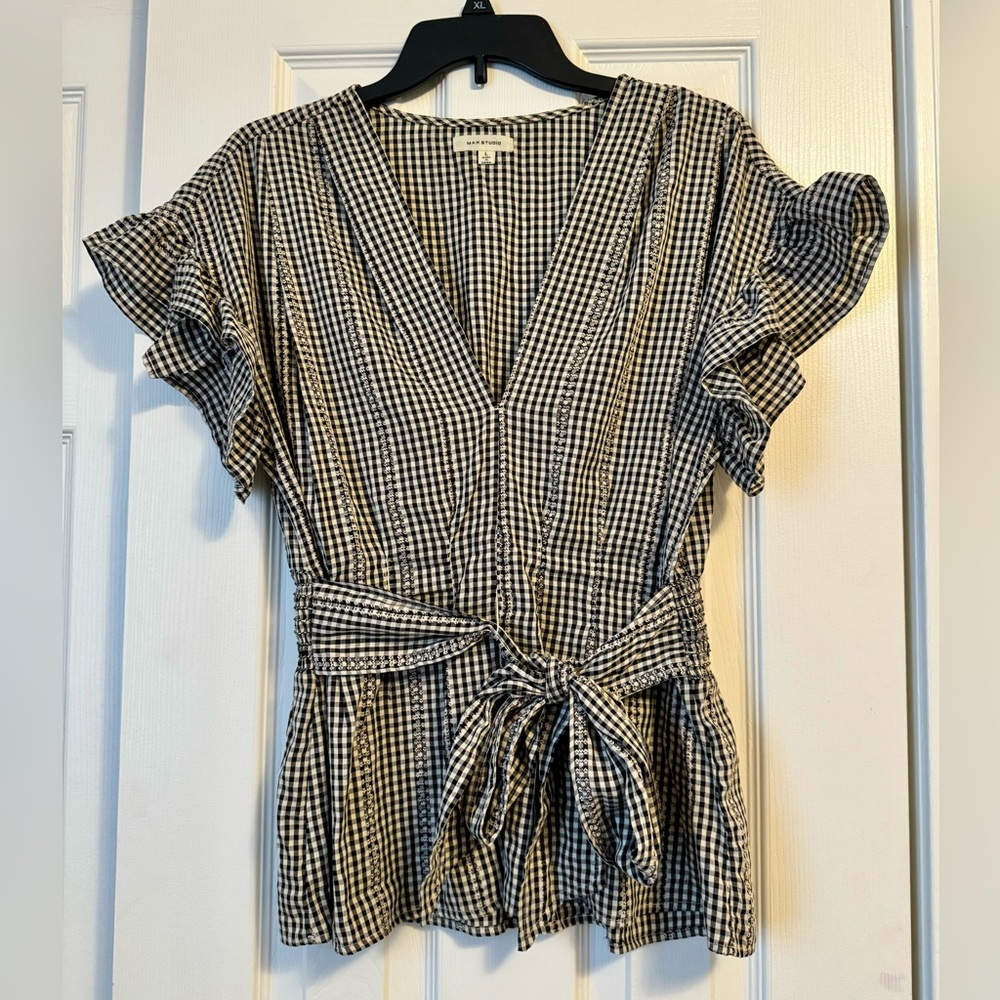 Max Studio Gingham Blouse